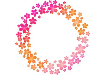 カラフルな花輪のフレーム