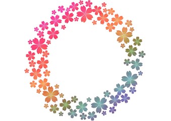 虹色の花輪のフレーム