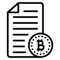 File bitcoin line icon. Can be used for digital product, presentation, print design and more.