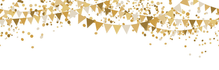 seamless colored confetti and garlands birthday party background