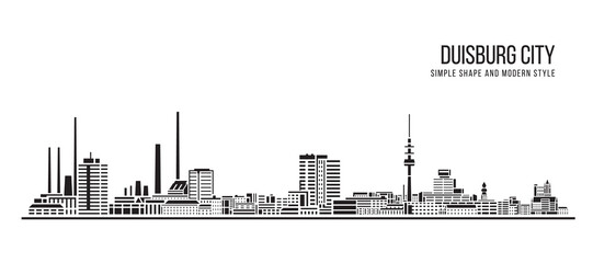 Cityscape Building Abstract Simple shape and modern style art Vector design - Duisburg city
