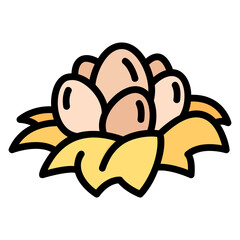 Eggs filled line color icon. Can be used for digital product, presentation, print design and more.