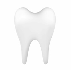 white 3d tooth isolated on white background. element for design