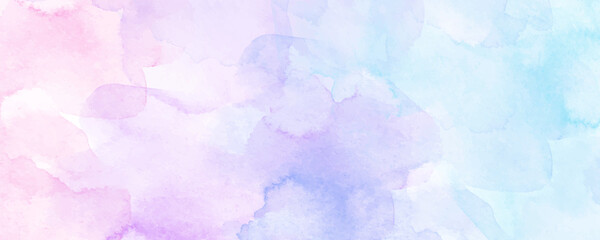 Watercolor vector art background for cards, flyer, poster, banner and cover design. Sky, clouds. Colorful hand drawn illustration for design interior. Multicolor watercolour texture.