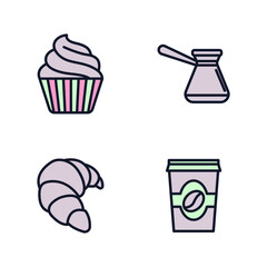 Coffee elements set icon symbol template for graphic and web design collection logo vector illustration