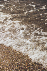 Seaside. Sea on the coast. Little wave. Beautiful summer background. wallpaper