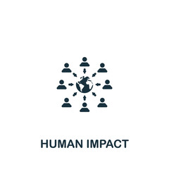Human Impact icon. Monochrome simple icon for templates, web design and infographics
