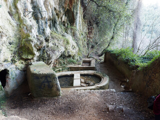medieval laundry sink in la spezia in a place called bocca lupara