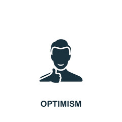 Optimism icon. Monochrome simple icon for templates, web design and infographics