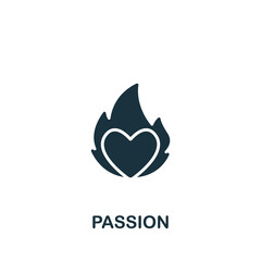 Passion icon. Monochrome simple icon for templates, web design and infographics