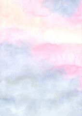 Abstract pink, blue and purple watercolor background for decoration on fairy tales and teen concept.