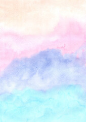 Fototapeta na wymiar Abstract pink, blue and purple watercolor background for decoration on fairy tales and teen concept.