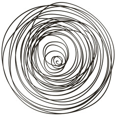 Round of hand drawn scribble