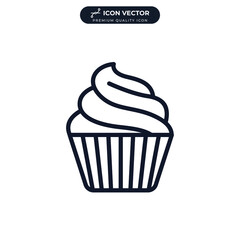 cupcake icon symbol template for graphic and web design collection logo vector illustration