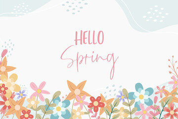 Beautiful hand drawn spring flower background