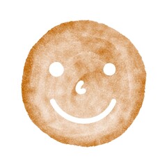 Smile coffee stains on white background.