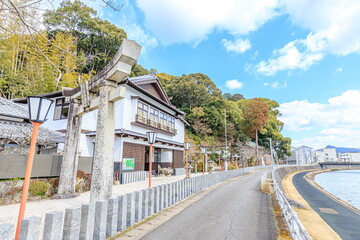 Fototapeta na wymiar 冬の伊萬里神社　佐賀県伊万里市　Imari Shrine in winter. Saga-ken Imari city