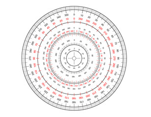 Measuring circle scale. Level indicator, measurement acceleration, circular meter, round meter