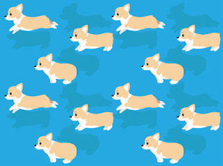 Animal Animation Corgi Cream Coat Seamless Wallpaper Background