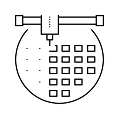installing semiconductor on board line icon vector illustration