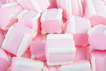 Texture of multi-colored sweet marshmallows. Marshmallows candy for background.