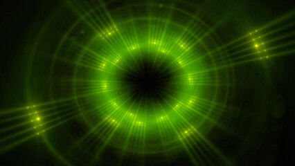 Bright abstract background with leaks. Blurred lighting tunnel. Magic portal. Vivid sphere lens