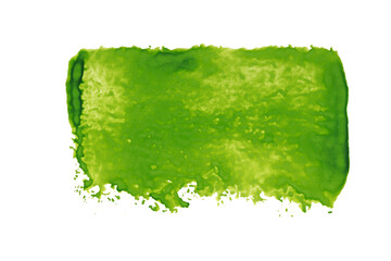 green stroke applied with a paint roller isolated on white background