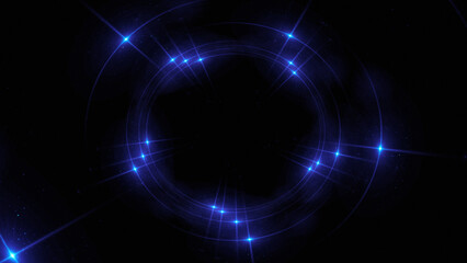 Bright abstract background with leaks. Lighting tunnel. Magic portal. Vivid sphere lens