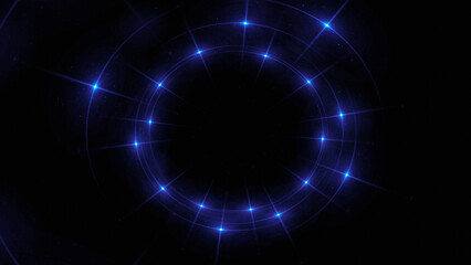 Bright abstract background with leaks. Lighting tunnel. Magic portal. Vivid sphere lens