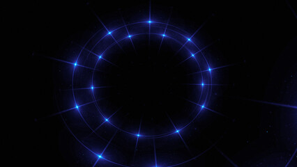 Bright abstract background with leaks. Lighting tunnel. Magic portal. Vivid sphere lens