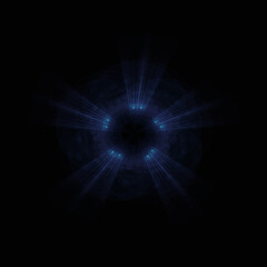 Bright abstract background with leaks. Lighting tunnel. Magic portal. Vivid sphere lens