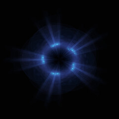 Bright abstract background with leaks. Lighting tunnel. Magic portal. Vivid sphere lens