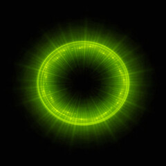 Bright abstract background with leaks. Lighting tunnel. Magic portal. Vivid sphere lens