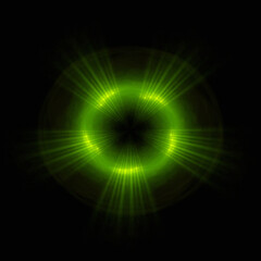 Bright abstract background with leaks. Lighting tunnel. Magic portal. Vivid sphere lens