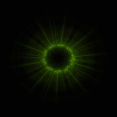 Bright abstract background with leaks. Lighting tunnel. Magic portal. Vivid sphere lens