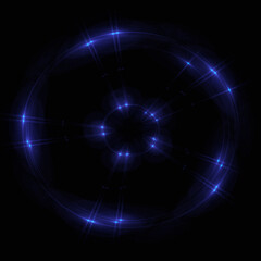 Bright abstract background with leaks. Lighting tunnel. Magic portal. Vivid sphere lens