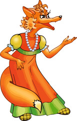 illustration of a cartoon fox,cartoon,fox,children's fairy tale,fairy tale