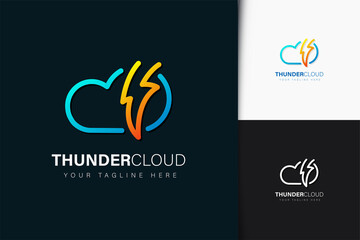 Thunder cloud logo design with gradient