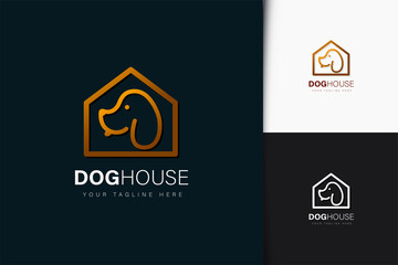 Dog house logo design with gradient