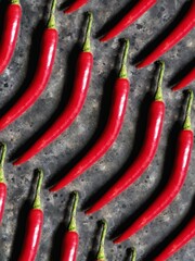 Pattern of red hot chili peppers on the rusty concrete background 

