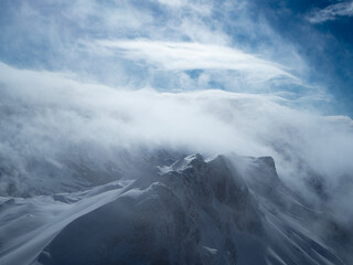 Beautiful atmosphere on the summit of Haengst, Switzerland. 