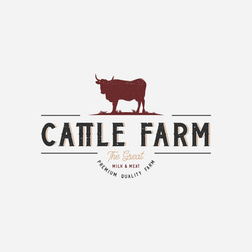 Cattle Farm Logo Design Vector