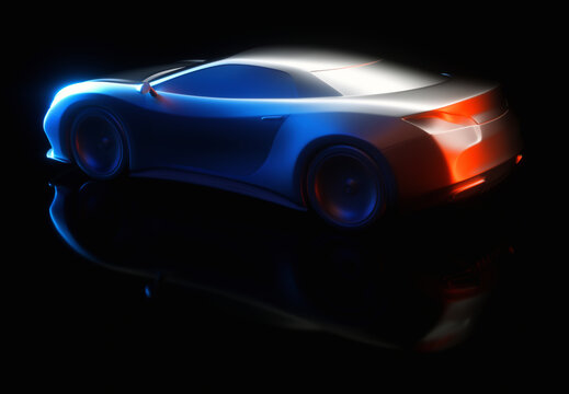 Sports car, illustration