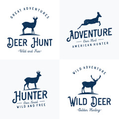 Obraz premium Expedition adventure wild deer logo