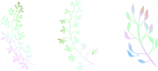 printable watercolour floral branches with leaves vector	
