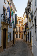 Fototapeta na wymiar vertical view of the historic old town of Ronda in Andalusia