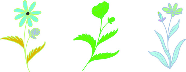 spring watercolour flower branches vector	