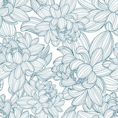 Pattern with flowers. Vector hand drawn