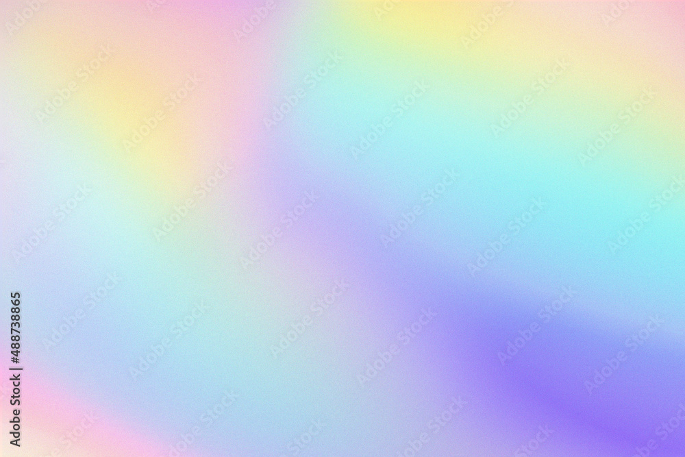 Fototapete abstract pastel holographic blurred grainy gradient background texture. colorful digital grain soft 
