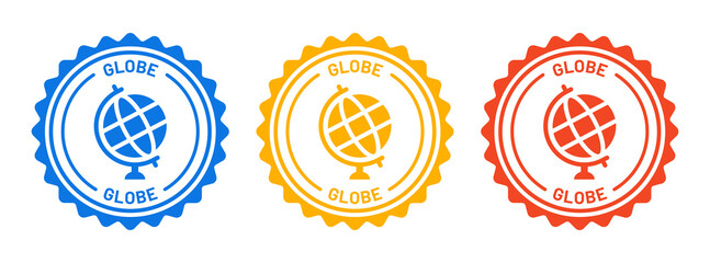 Globe icon in graphic design. School globe icon symbol set. Geography concept